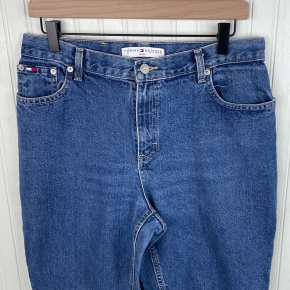 Vintage 2000s Y2K Women's Tommy Hilfiger Mom Jeans High Waist Dark Wash Size 10 - Picture 3 of 11